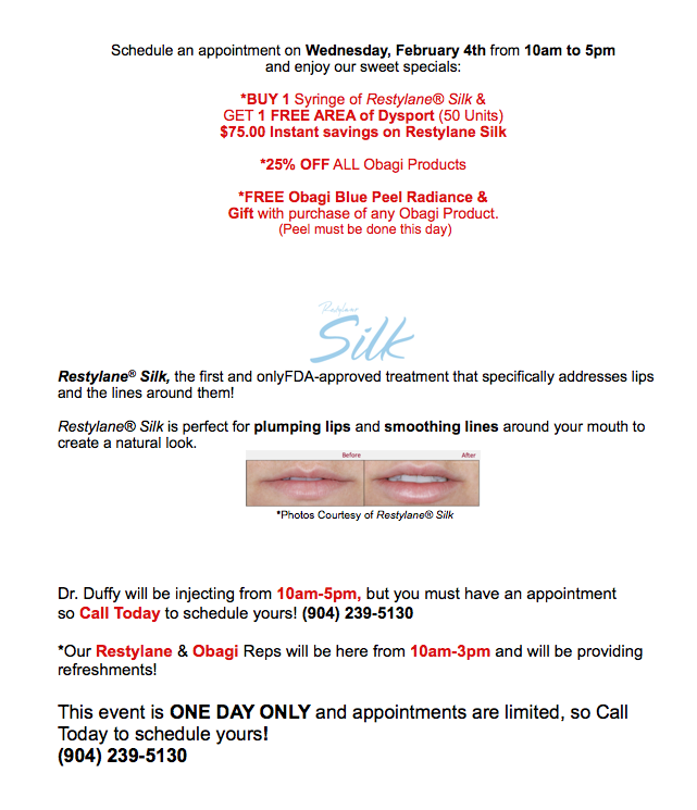 Come Celebrate The Launch of NEW Restylane® Silk!   